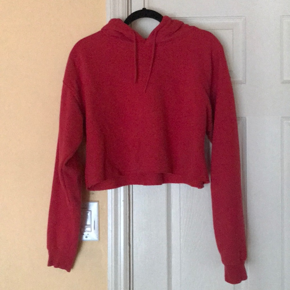 Urban outfitters cropped red hoodie